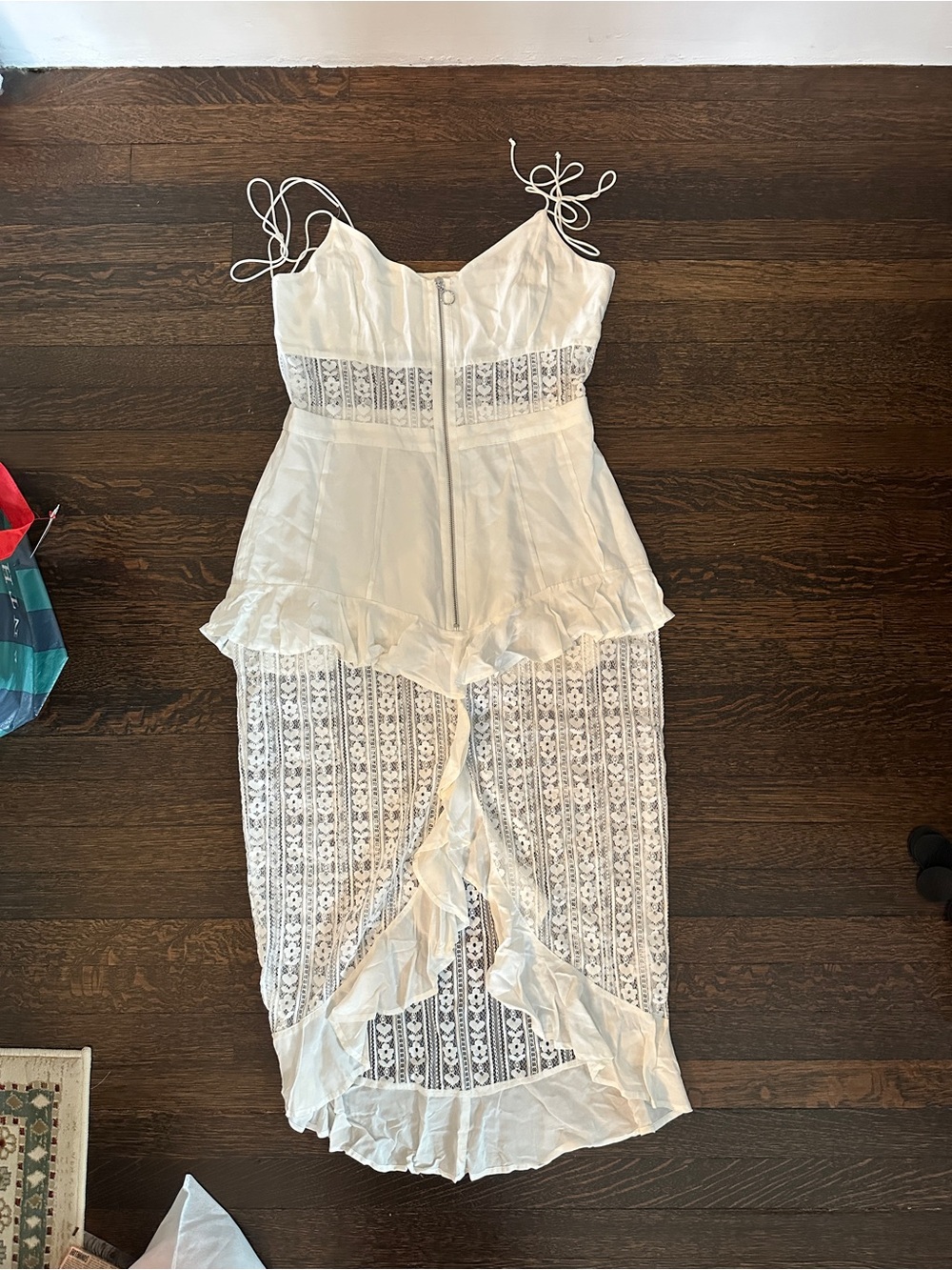 For Love And Lemons White Lace Ruffle Midi Dress - Picture 4 of 6